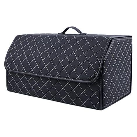 Leather Car Trunk Bags, Trunk Organizers for Mercedes Benz V-Class V220d V250d V300d L, Folding Car Storage Box, Auto Accessories, Black Beige XL (1/5)