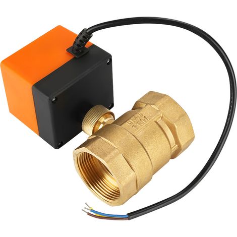 Vanne à bille motorisée en laiton, 2 voies, 3 fils, DN40 G1-1/2", 220 V CA (1/5)