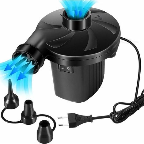 Pompe à air électrique – Gonfleur et dégonfleur électrique 2 en 1 220 W avec 3 buses amovibles pour matelas pneumatique, oreiller, lit, bateau, bouée (1/5)