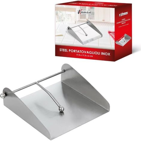 Portatovaglioli da Tavola in Acciaio Inox 17,5 x 17,5 cm (1/2)