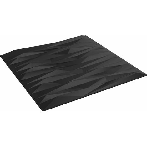 Wandpaneele 12 pcs Schwarz Stein 50 x 50 cm XPS Schaum