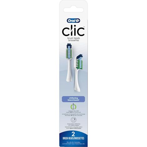 Lot de 2 têtes de rechange pour brosse à dents blanchissante Blanc (1/5)