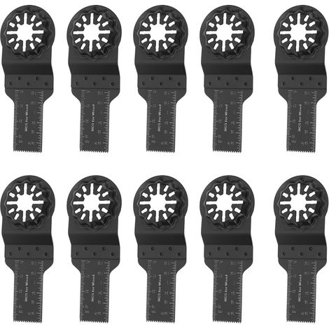 Lot de 10 lames de scie oscillante universelles de 20 mm pour outils multifonctions Bosch, compatibles avec le métal et le bois. (1/5)