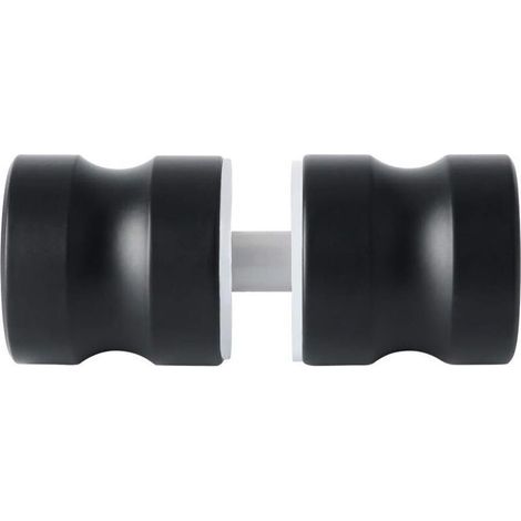 Noir - Poignée de porte pour porte en verre/en bois, poignée ronde pour porte de douche de salle de bain, acier inoxydable laqué noir mat,. (1/5)