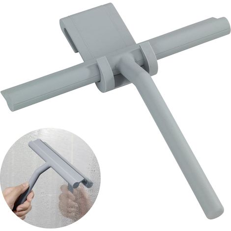 Raclette de douche, raclette pour vitres, avec lame en silicone et support de fixation pour salle de bain, cuisine, voiture, miroir, porte, carrelage