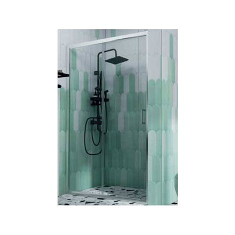 Porta Scorrevole due ante 97-101 cm - Per Box Nicchia - H 190 cm Reversibile - Vetro 6mm Temprato Trasparente