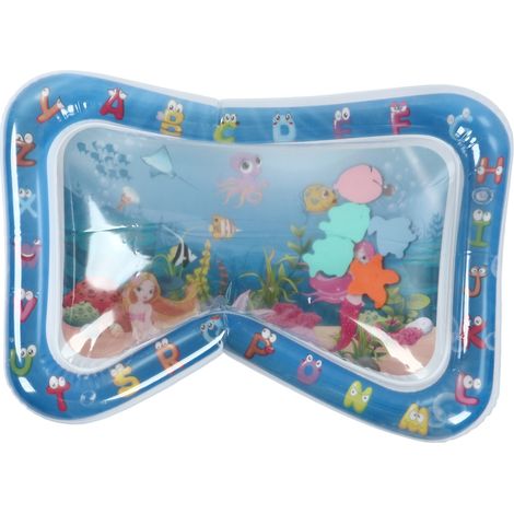 Tapis d'eau gonflable bébé, PVC anti-fuite, matelas de jeu portable pour nourrissons et tout-petits, style sirène, temps sur le ventre. (1/5)