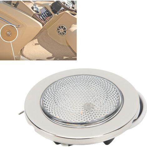 Éclairage décoratif LED de 3 pouces pour camping-cars et yachts, interrupteur à bouton-poussoir DC12V pour abat-jour, plafonniers et appliques murales basse tension, lumière blanche chaude, boîtier en (1/5)