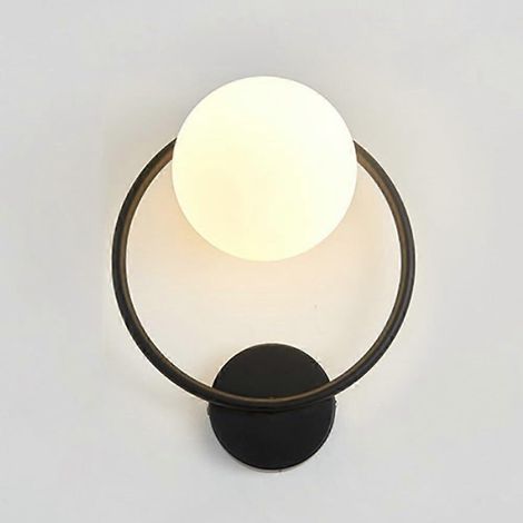 Appliques murales modernes pour salle de bain et chambre, globe en verre noir, culot E27, pour la décoration intérieure. (1/5)