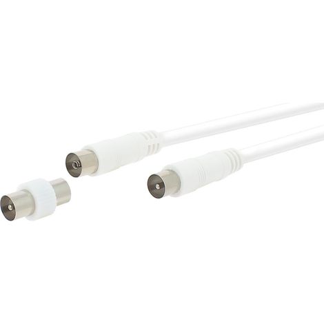 Prolongateur TV 9,52 mm blanc 19 VAtCA mâle/femelle 10 mètres + adaptateur mâle/mâle - FUJIONKYO - 424210 (1/3)