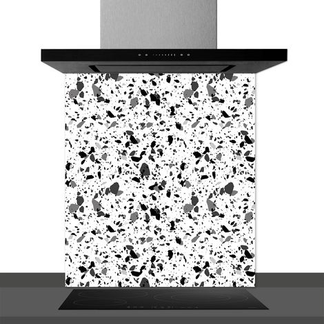 Fond de hotte décorative, gems noir et blanc 60x70 Fond de hotte (1/2)