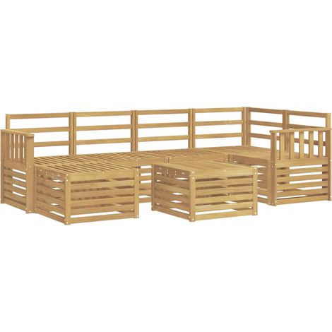 Ensemble de canapés d'extérieur 7 pc Blanc Polyester vidaXL