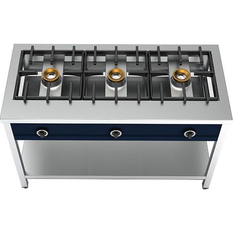 Cuiseur de crêpes 3 brûleurs de 8 kW chacun 1290x600x850 mm - VIRTUS