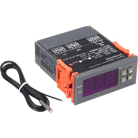 MH-1210W Controlador de temperatura digital inteligente con microprocesador, termostato de alta precisión para control de calefacción/refrigeración con sensor. (1/5)
