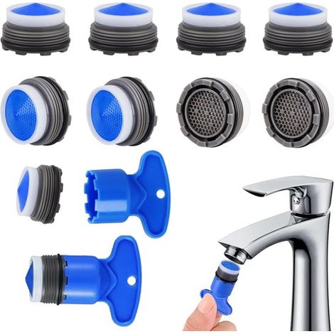 10 pezzi Filtro aeratore per rubinetto M18.2 con chiave, filtrazione a risparmio idrico, filtro aeratore per rubinetto, aeratore per rubinetto (1/5)
