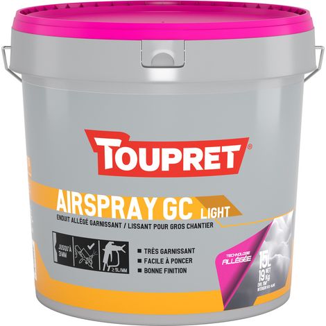 Enduit Airspray Gc Light Allégé, Garnissant Et Lissant - Toupret