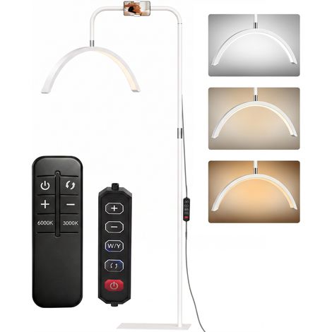HOMCOM Half Moon Lash Light, Beauty Floor Lamp with Rotatable Head (1/5)
