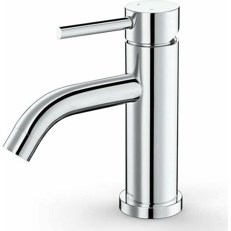 Robinet salle bain acier inox chromé - Nosheir - Eau chaude/froide, facile installer - H.18.5cm, L.19.3cm (1/4)