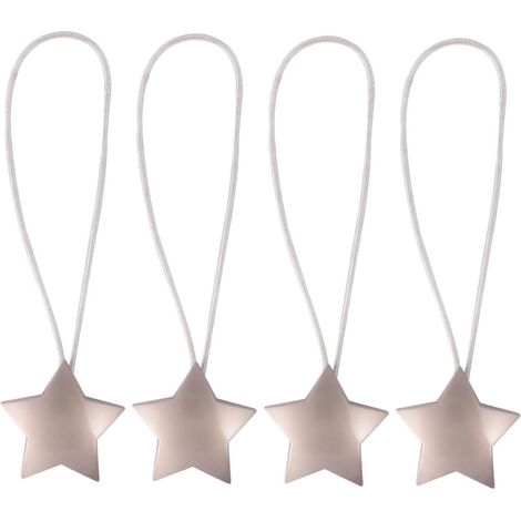 4pièces Embrasses Magnétiques pour Rideaux Étoile Attaches Décoratives Corde pour Chambre Et Bureau Lot (1/4)
