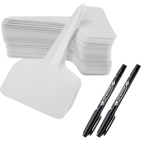 200 pièces Etiquettes Plantes, Etiquette Semis, 6 x 10 cm Type T Plastique Etiquette Potager avec Stylo étanche Etiquetage Réutilisable (1/4)
