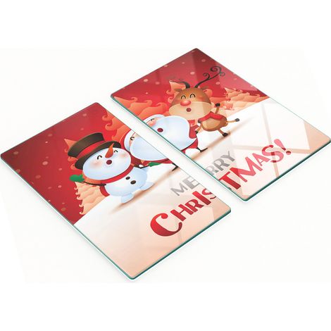 Taglieri e vassoi decorativi in vetro con scritta "Buon Natale" 2x30x52 cm (1/5)