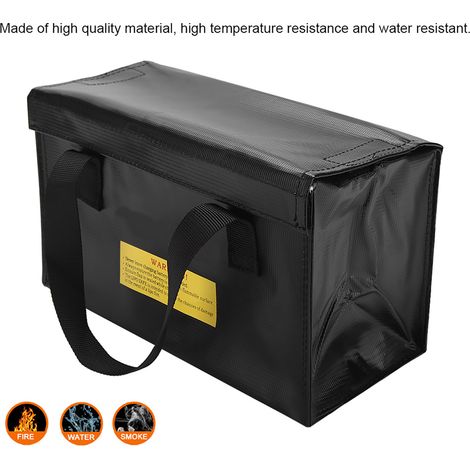 Feuerfeste Aufbewahrungstasche für LiPo-Akkus, großes Fassungsvermögen, sichere schwarze Ladetasche (1/5)