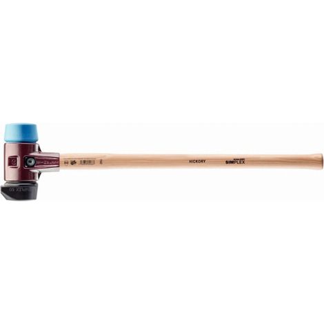 Marteau de frappeur HALDER SIMPLEX Caoutchouc chargé avec pied intégré / TPE souple avec boîtier en fonte malléable, manche en bois hickory de haute qualité - D=60 mm - 3012.261