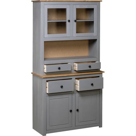 Maison Exclusive - Aparador madera maciza pino estilo Panamá gris (1/5)