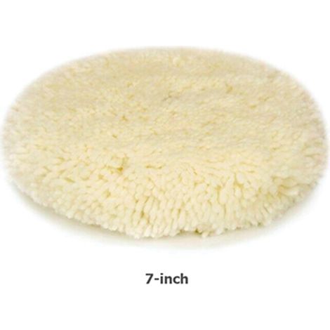 Tampons de polissage en laine naturelle 7 pouces – Lot de 2 pour polisseuse rotative ou orbitale, finition automobile (1/4)
