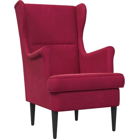 Poltrona Rosso Vino Velluto vidaXL