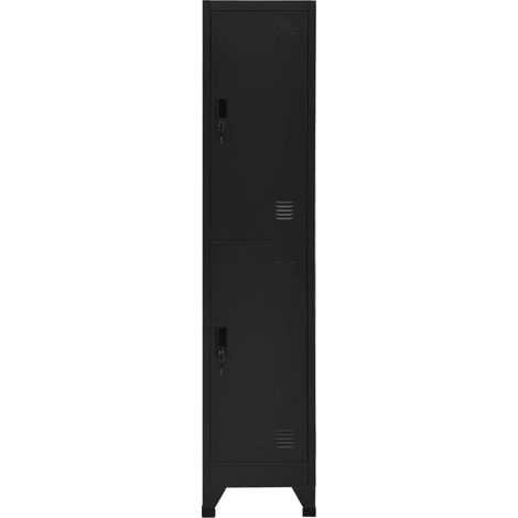 vidaXL Armadietto con Serratura Nero 38x45x180 cm in Acciaio