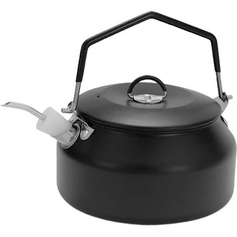 Bouilloire noire d'extérieur, bouilloire de cuisine professionnelle, accessoires de camping en acier inoxydable (1/5)
