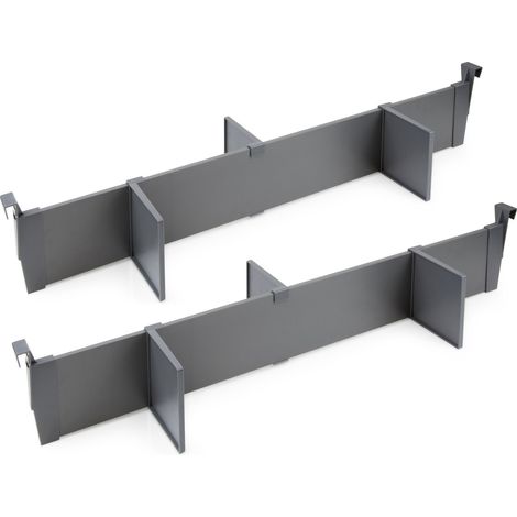 Set di Divisori Casseti Vertex-Concept L900 Grigio Antracite Alluminio e Tecnoplastica Emuca