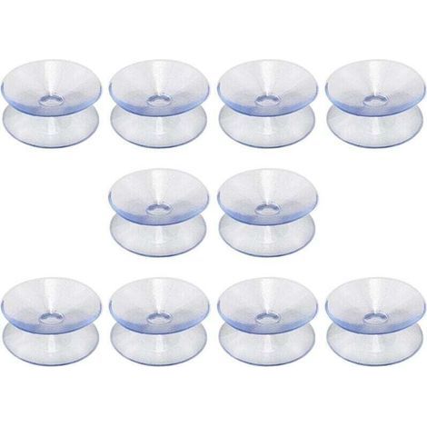 Lot de 10 ventouses double face en silicone Ulisem pour plateau de table, ventouse transparente sans crochets, compatible avec plateau en verre, taille : 35 mm (1/4)