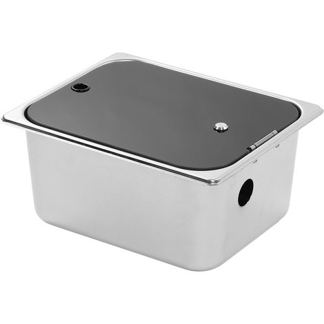 Jeffergarden vier de cuisine RV 300 x 240 x 150 mm carré en acier inoxydable lavabo à une cuve 40 mm vidange avec couvercle en verre trempé pour camping-car yacht (1/5)