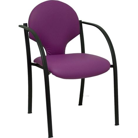 Pack 2 sillas Hellin chasis negro similpiel morado