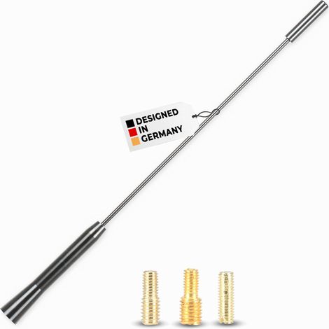 alca® Autoantenne AM FM DAB+ Auto Dachantenne Marder-Stopp Universal 27 cm schwarz Metall Set M4 M5 M6 Adapter Kfz Antenne Mast Mardersicher