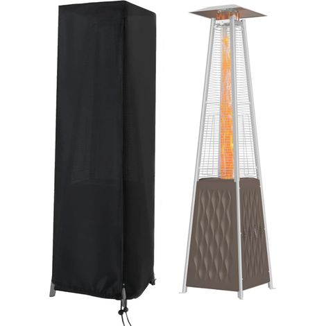 Funda para estufa de patio, 61 x 53 x 221 cm, funda protectora, tejido Oxford, impermeable y resistente a los rayos UV, apta para estufas de pie, color negro. (1/5)