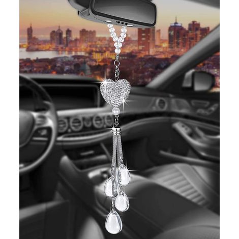 Auto-Rückspiegelanhänger aus Metalllegierung, Strassverzierung, Autozubehör, Rückspiegelschmuck, Ornament. (1/5)