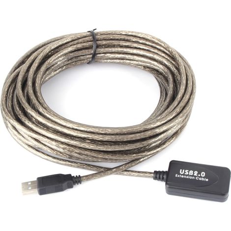 Câble d'extension USB 2.0 Type A mâle vers femelle de 10 m, noir (1/5)