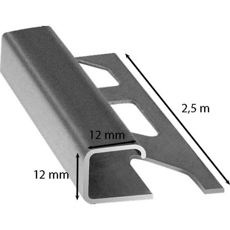 Profilo jolly quadro in acciaio nero opaco 2,5 metri : Modello - 12 MM (1/3)