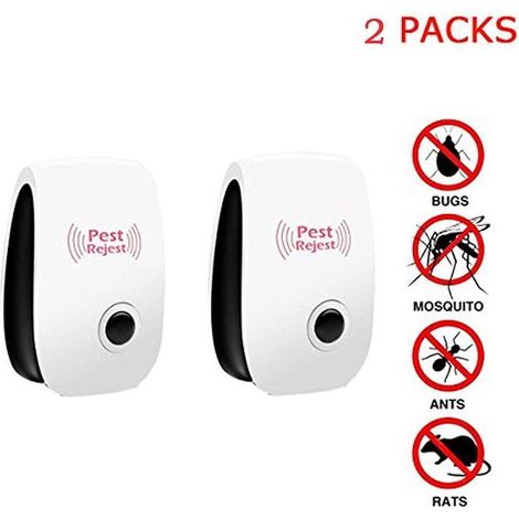 Lot de 2 répulsifs ultrasoniques Pest Reject – Anti-souris et parasites – Branchement secteur – Protection silencieuse (1/5)
