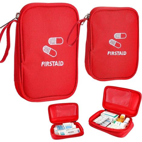 Medikamententasche Set 2 Stück, wasserdicht, Erste Hilfe Tasche leer, Notfalltasche für Zuhause, Büro, Auto, Reisen