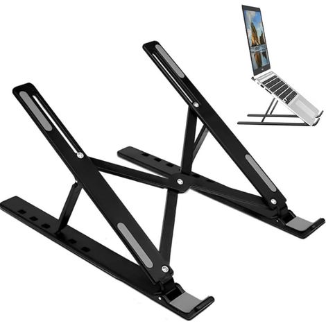 Ordinateur avec 10 Niveaux Réglables, Laptop Antidérapant en ABS et Silicone, Léger, Ergonomique pour une Meilleure Dissipation Thermique (Compatible avec la Plupart des Ordinateurs Portables) (1/5)