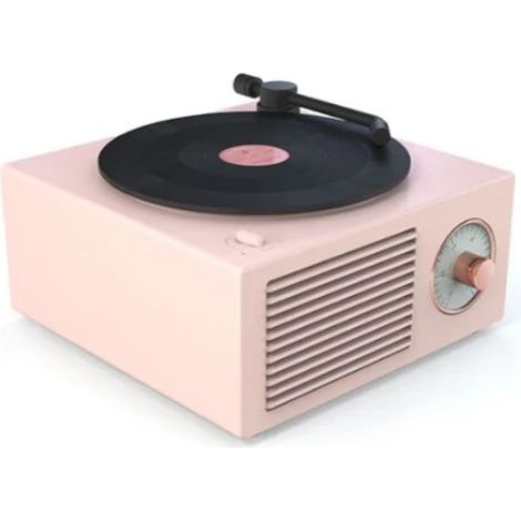 Petit tourne-disque vinyle Bluetooth multifonction sans fil audio (rose), (1/4)