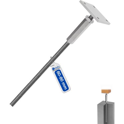 Pied de poteau réglable galvanisé à chaud – 80 x 80 mm – Support de fixation pour poteaux bois et clôture – GeZu Impex