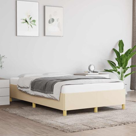 Bettgestell ohne Matratze Creme 120x190 cm Stoff (1/5)