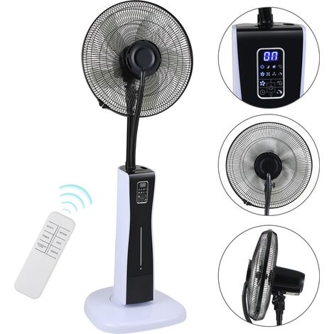 Wolketon Standventilator mit Sprühfunktion für angenehmes Raumklima 75W Ventilator mit 4 mit Fernbedienung & Timer-Funktion (1/5)
