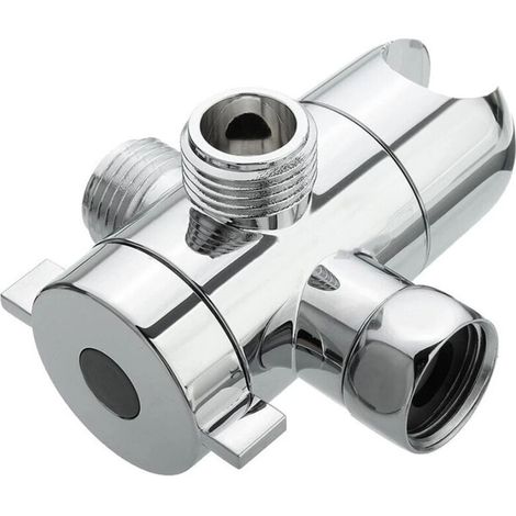 Vanne de Dérivation de Douche à 3 Voies G1/2in Multi-Fonction Séparateur d'eau Adaptateur Douche Accessoire Pomme Douche Pièce de Rechange pour Salle de Bain (1/4)