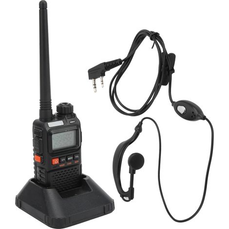 Tragbares Walkie-Talkie-Set mit LCD-Display, Headset und Ohrhörer, 100–240 V, schwarz, EU-Stecker, 100–240 V (1/5)